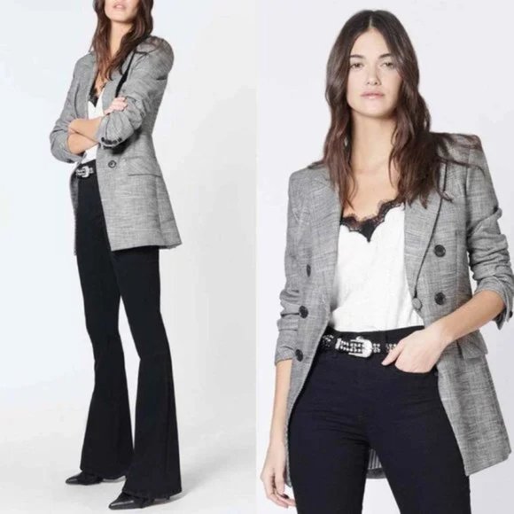 Veronica Beard Jackets & Blazers - Veronica Beard Fortuna Grey Plaid Check Dickey Jacket Blazer - Size 8